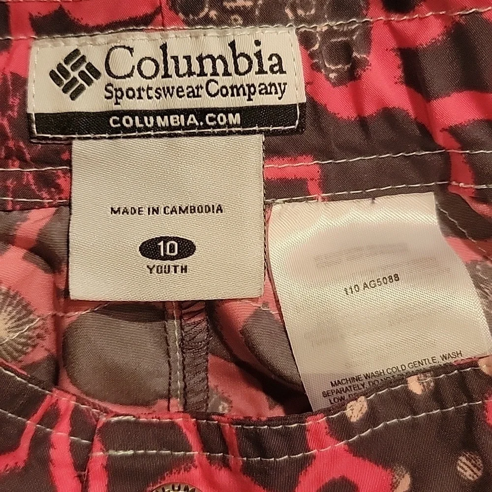 Columbia Girls Omni-Shade Gray / Pink Print  Skirt